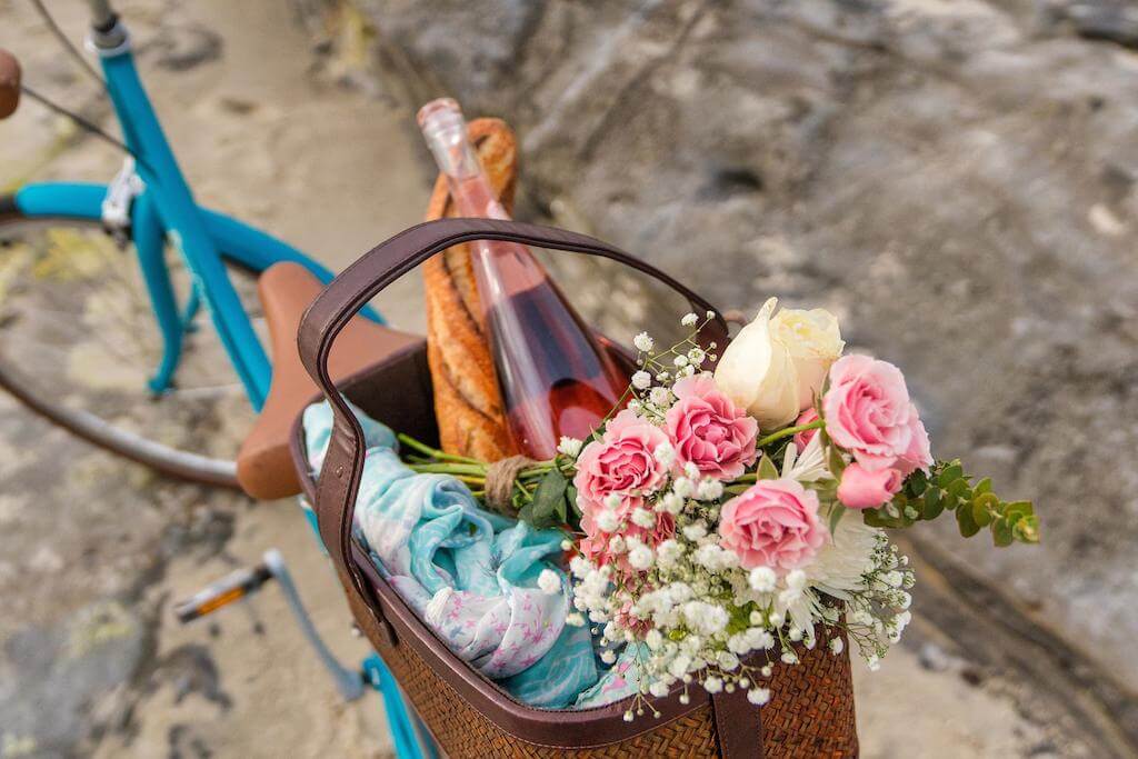 bike picnic on Valentine's Day