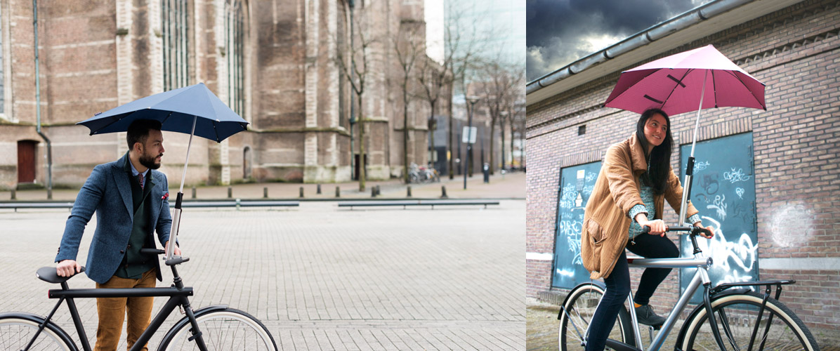 kalkoen groef Gematigd An Umbrella For Riding: The Senz Umbrella Bike Holder | Momentum Mag