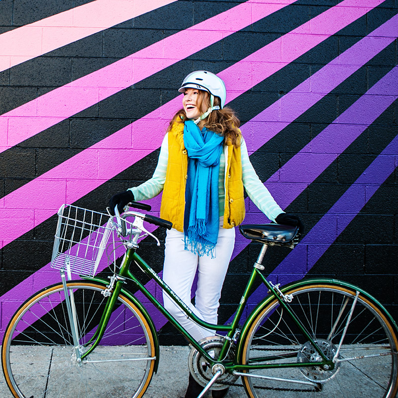 Vintage Layers for Riding in Cool Weather with Bike Stylish
