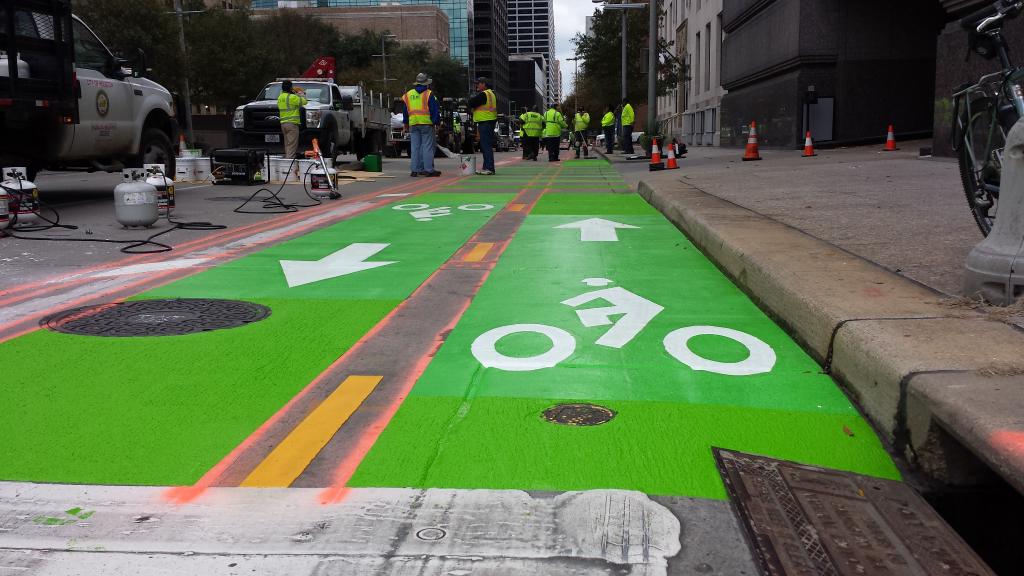 Houston is Building their First On-Street Protected Bike Lane