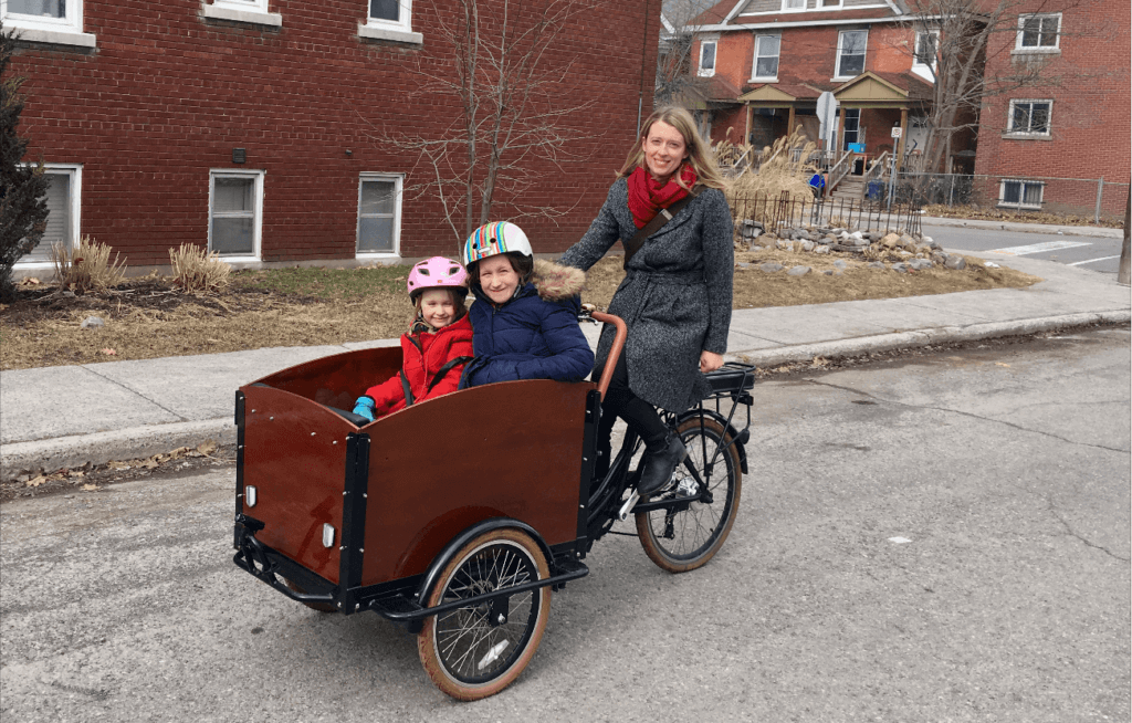 bike with front child bucket