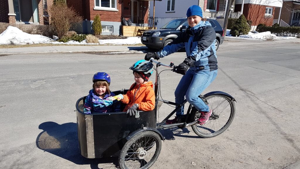 child carrying bike