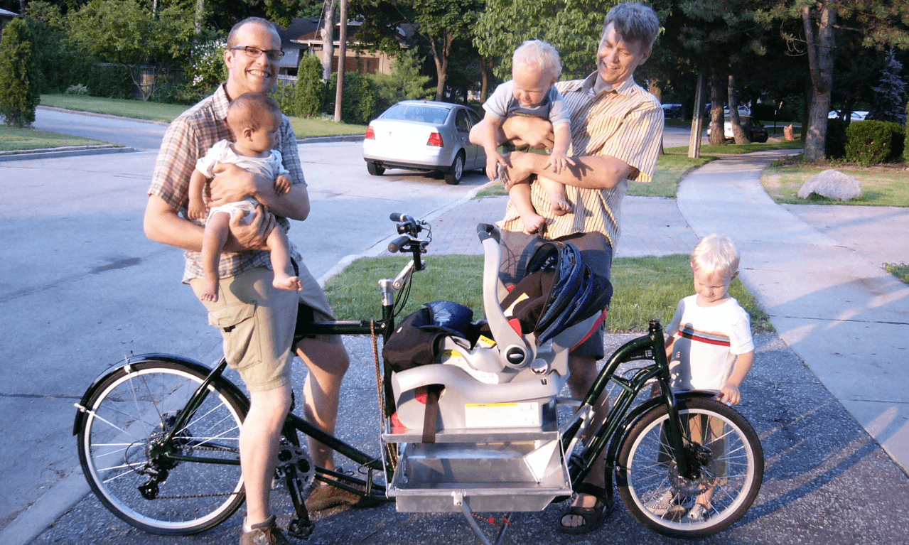 kids bike attached to adult bike