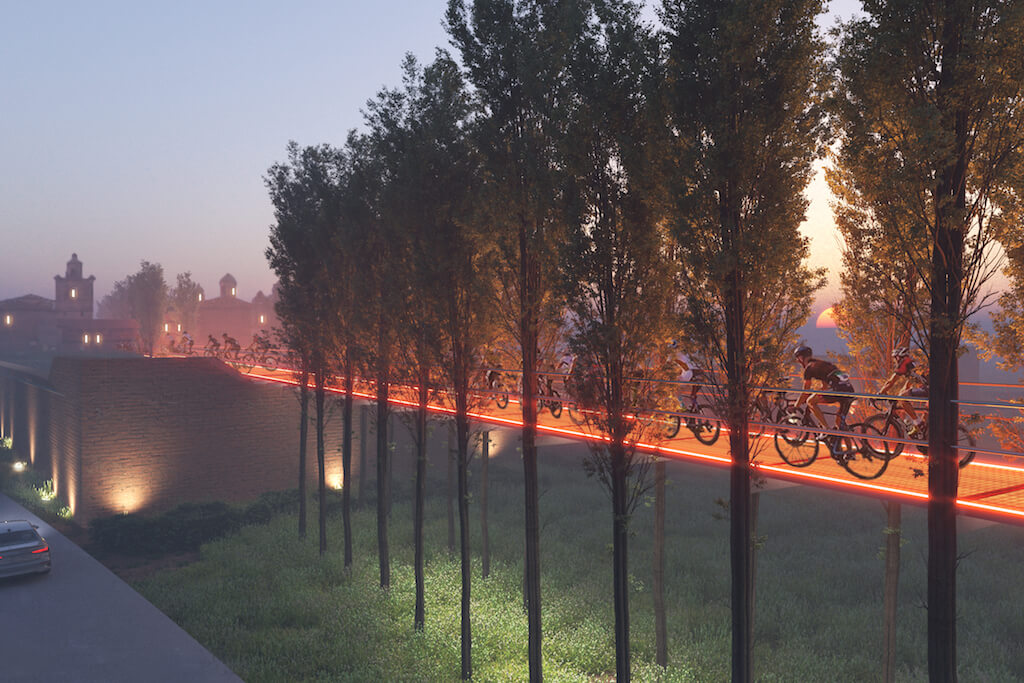 Creating an elevated tree top cycling route through the Italian countryside