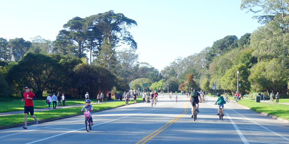 people cycling in san francisco golden gate park