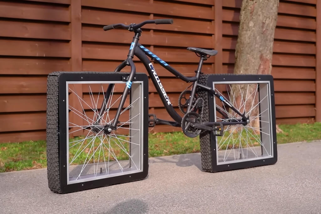 YouTube creator makes working bicycle with square wheels