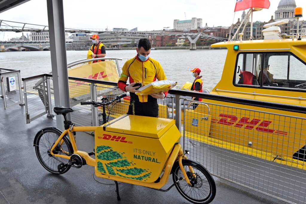 dhl cargo bike delivering goods efficiently