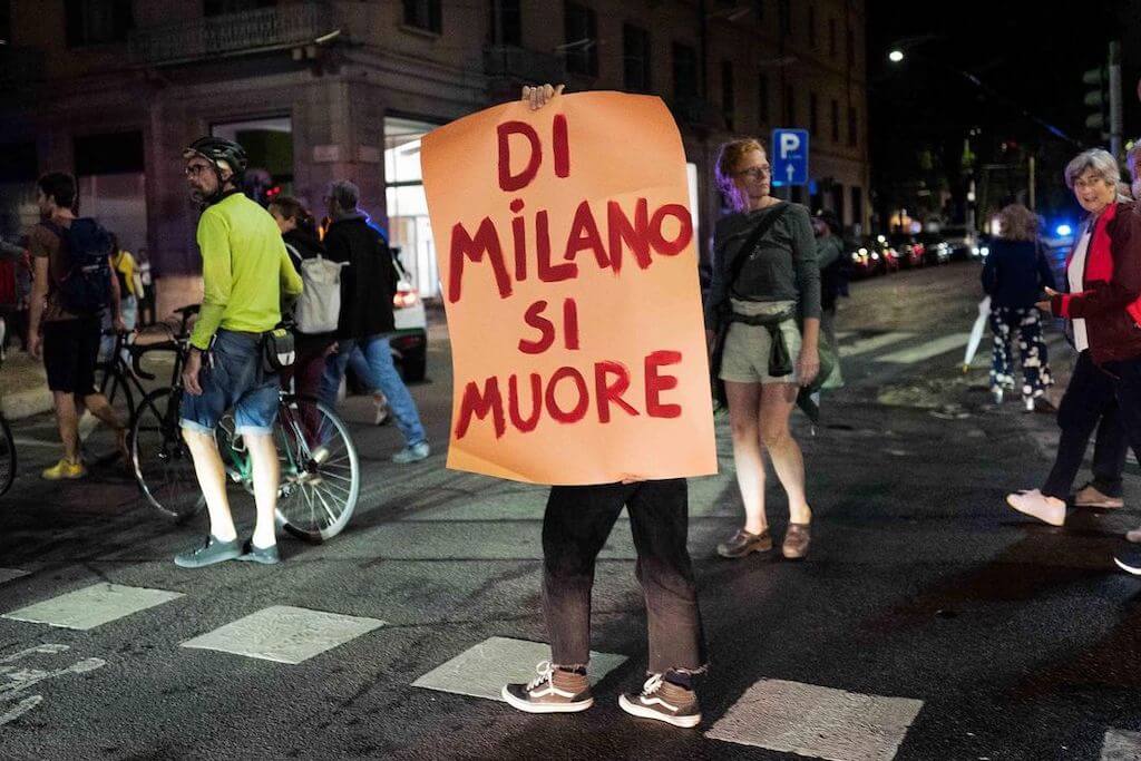 Milan protestors are sick and tired of cyclists dying so they shut down city