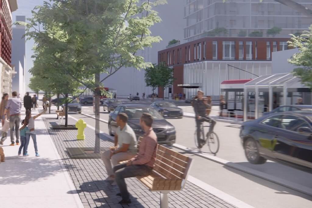 Even the transit project renderings in this city have cars parked in the bike lane