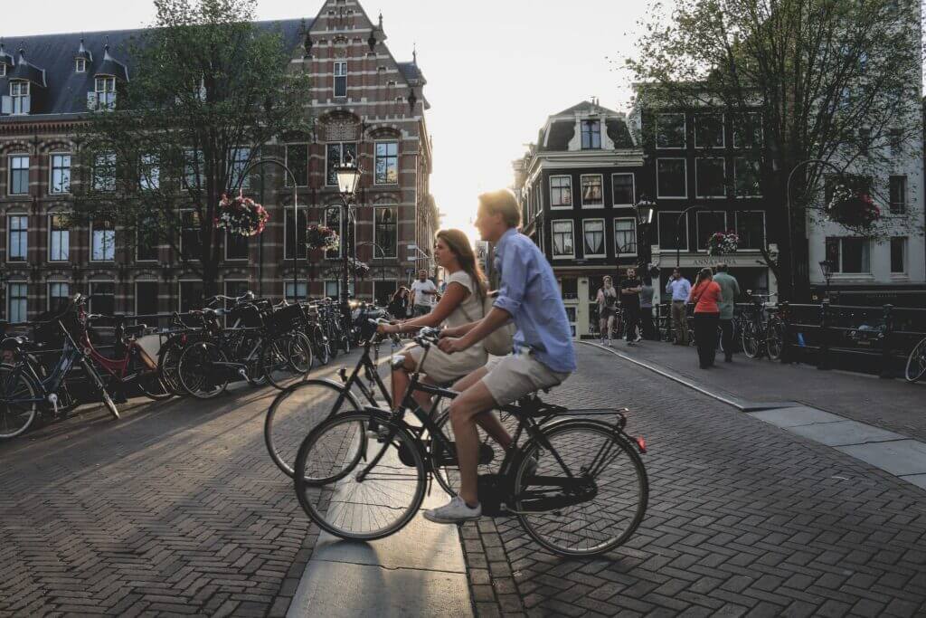 Couple cycles in Amsterdam