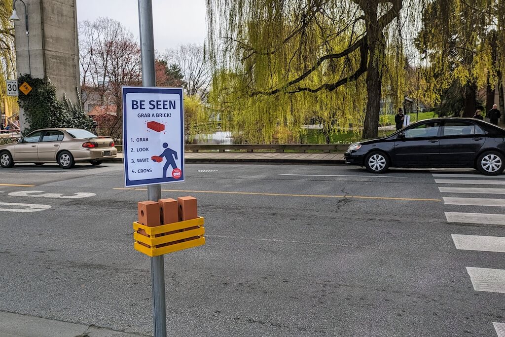 Bold brick-waving vision zero campaign expands to another Vancouver crossing