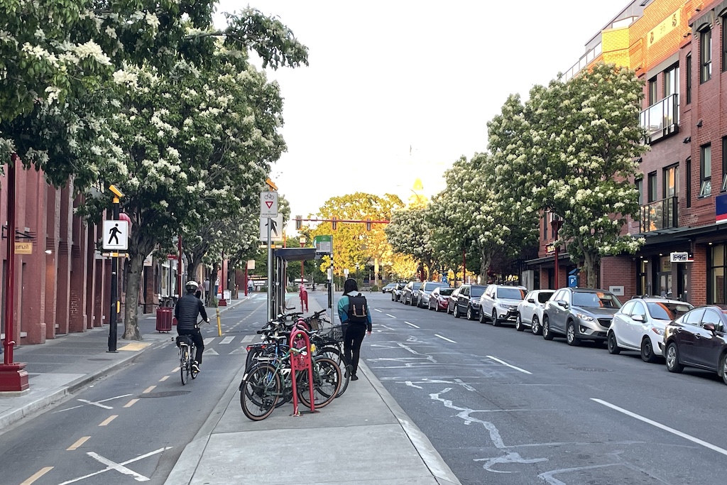 Bike lane in Victoria, BC